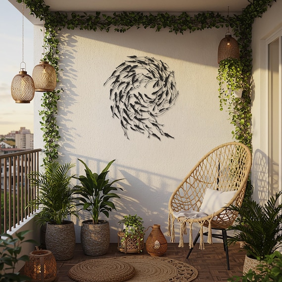 Minimalist Metal Fish Wall Art – Modern Ocean Sculpture