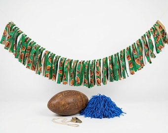 Vintage Football Fabric Garland Banner | Game Day Tailgate | Football Party | Boys Room Decor