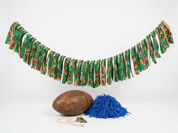 Vintage Football Fabric Garland Banner | Game Day Tailgate | Football Party | Boys Room Decor
