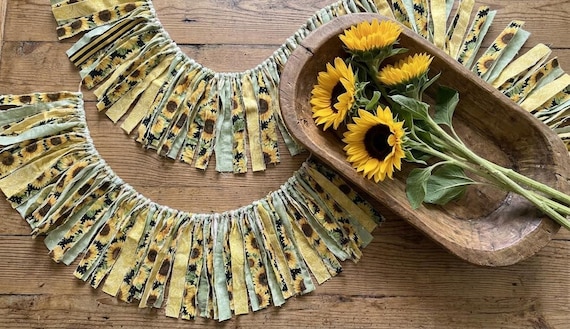 Sunflower Fabric Garland | Fall Harvest Wedding | Cottagecore Decor | Summer Mantel | Sunflower Baby Shower