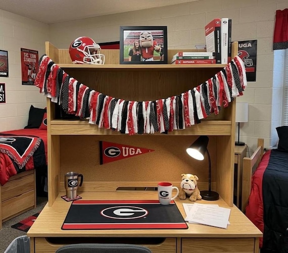 Red Black White Fabric Garland | Game Day Tailgate Tent | Dorm Decor