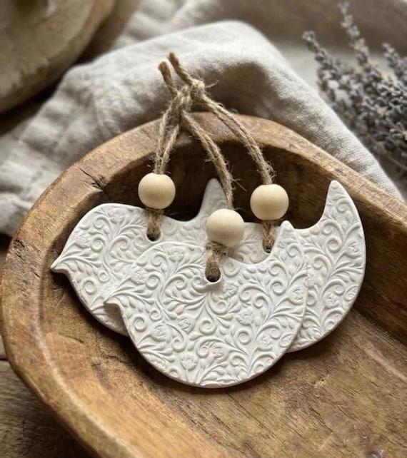 Three Little Birds Ornament Set (3) | Embossed | Rustic Farmhouse Bird Decor | Nature Lover Gift