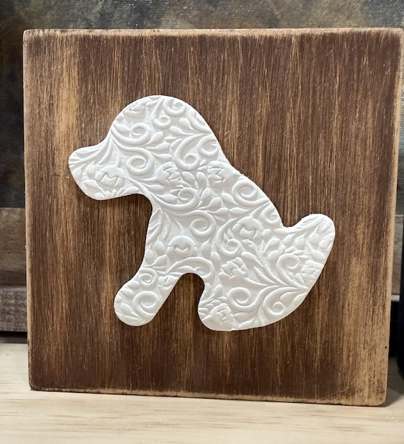Rustic Dog Wood Sign | Farmhouse Pet Decor | Tiered Tray Gift | Mantel Accent