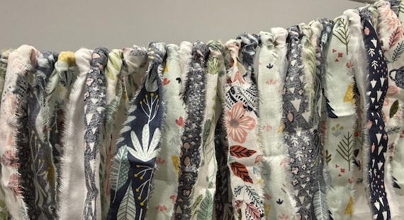 Farmhouse Rabbit Garland | Woodland Bunny Fabric Bunting | Cozy Country Cottage Wall Decor