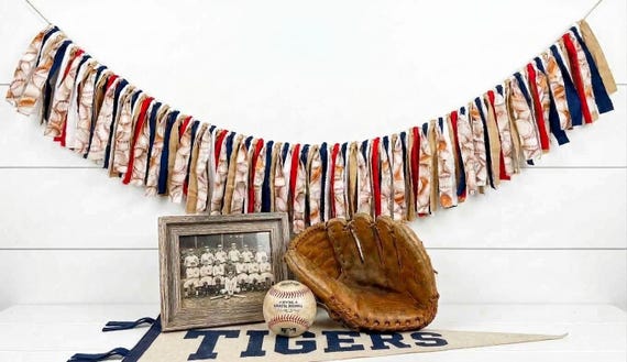 Vintage Baseball Garland Wall Decor | Sports First Birthday Banner | Boy Room | Nursery Bunting