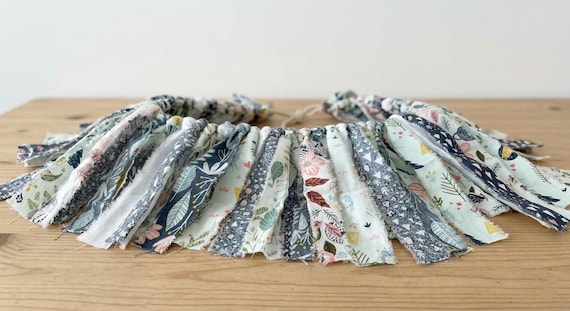 Woodland Rabbit Fabric Garland 60" | Boho Nursery Decor | Birthday Backdrop | Baby Shower Decoration