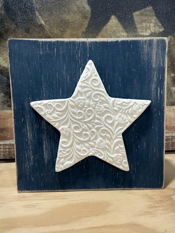 Star Wood Sign | 4th of July | Rustic Farmhouse Decor | Tiered Tray | Patriotic Decor
