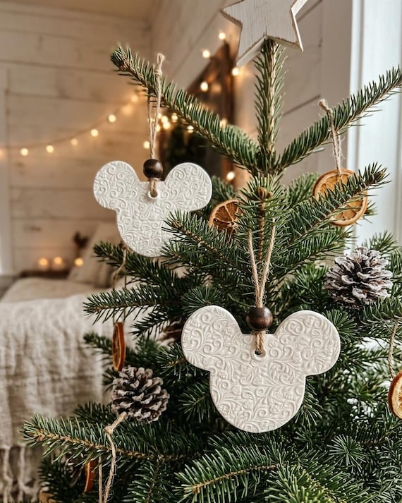 Magical Mouse Ears Christmas Ornament | Clay Boho Tree Decor | Theme Park Souvenir Stocking Tag