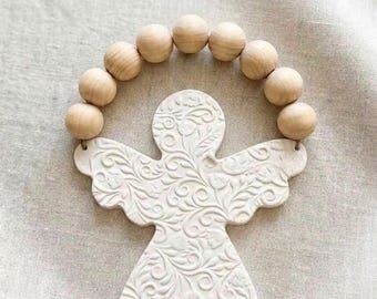 Clay Angel Nursery Keepsake | Handmade Baptism Gift | Newborn Protection Blessing Charm