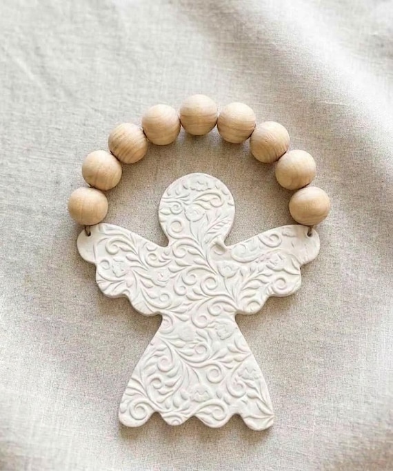 Clay Angel Nursery Keepsake | Handmade Baptism Gift | Newborn Protection Blessing Charm