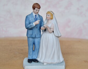 Vintage 1984 Bride and Groom Ceramic Figurine from the Norman Rockwell Museum Collection