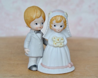 Vintage Bride and Groom Figurine Made of Bisque Ceramic by Lefton China Hand Painted