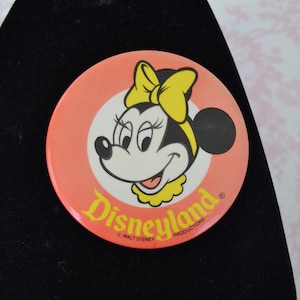 Vintage Disneyland Pin Button Featuring Minnie Mouse by Walt Disney Productions