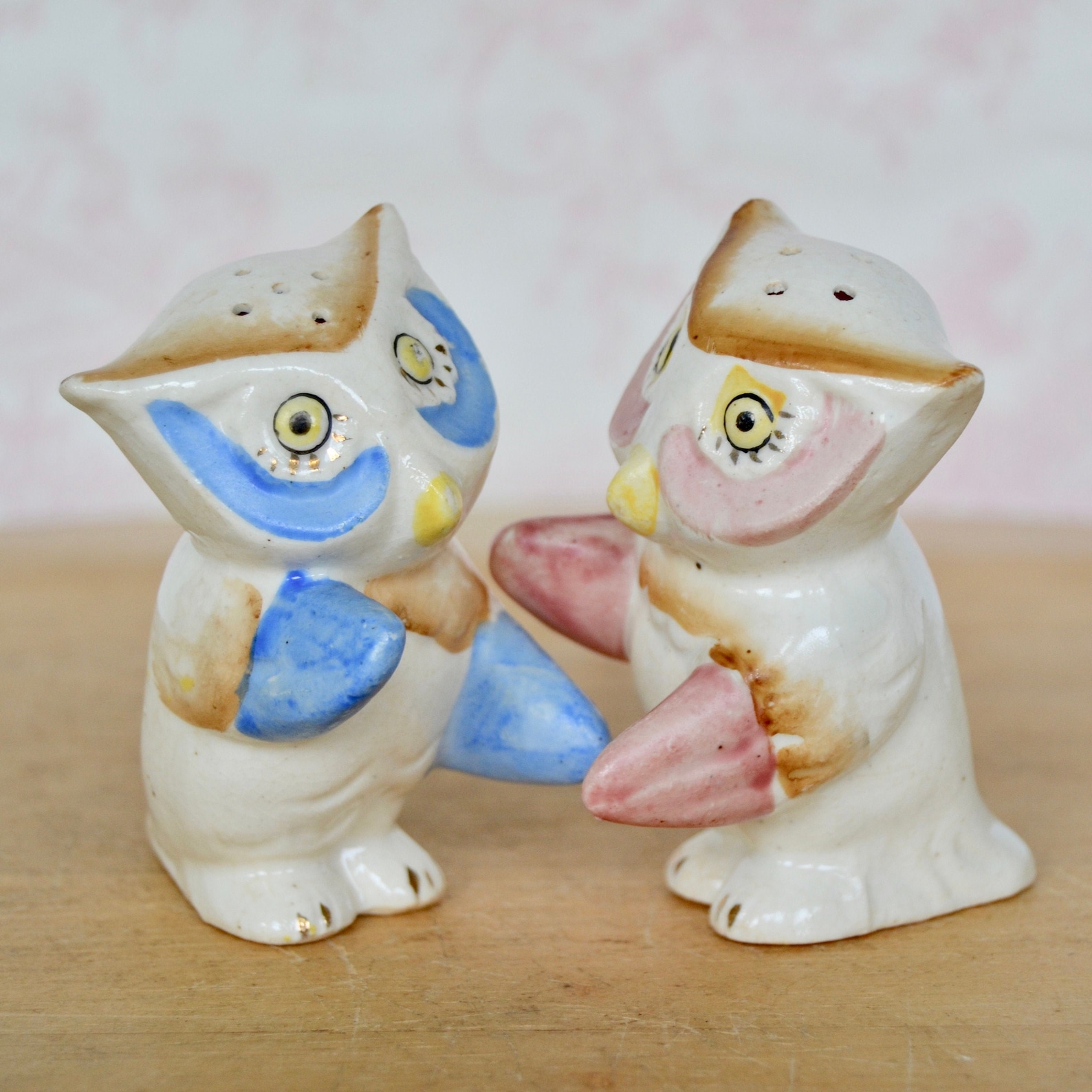 Vintage Hugging Owl Salt and Pepper Shakers Made in Japan Etsy