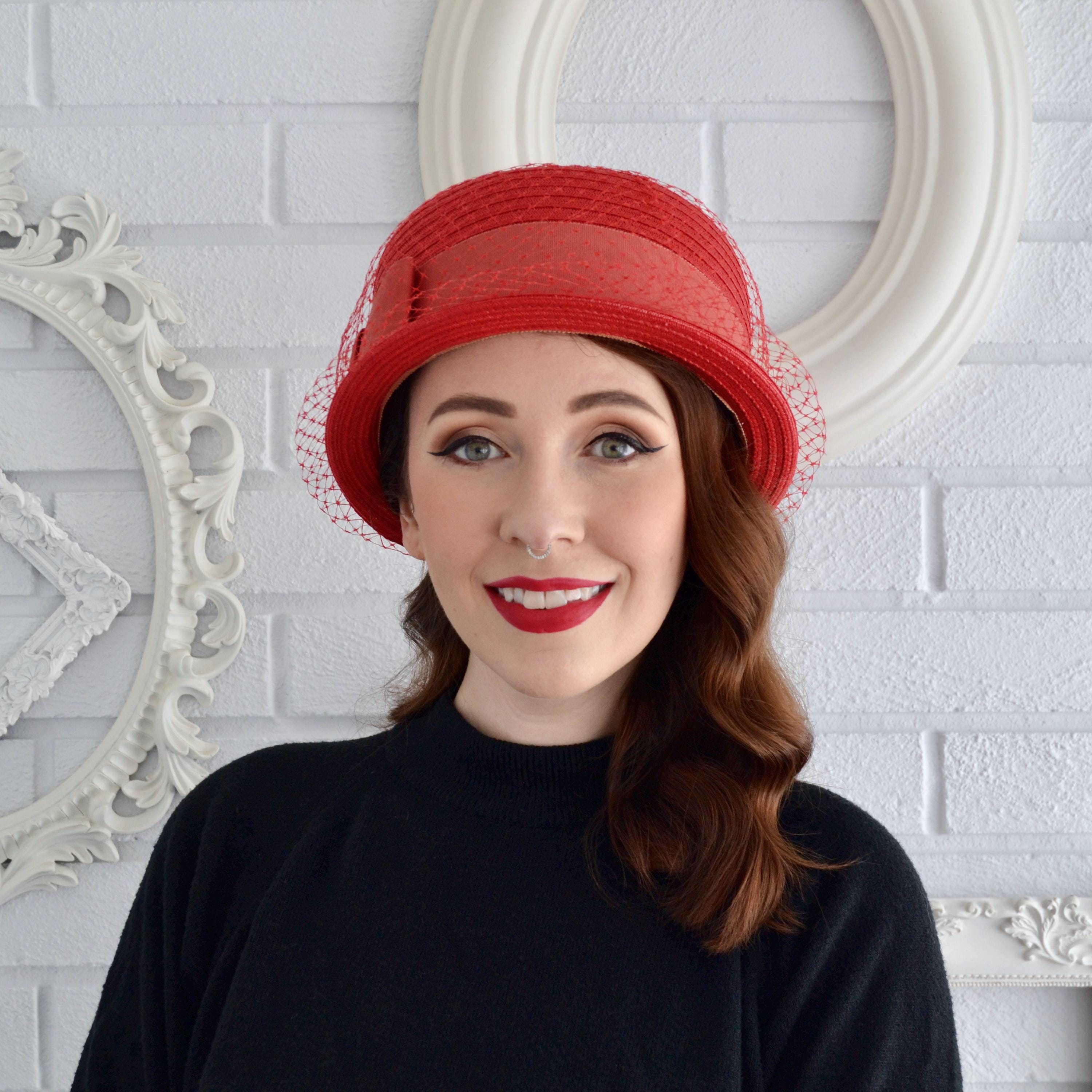 Bundled with other hat!!! Red Hat with Bow Bow Hat – Everlume main image 3