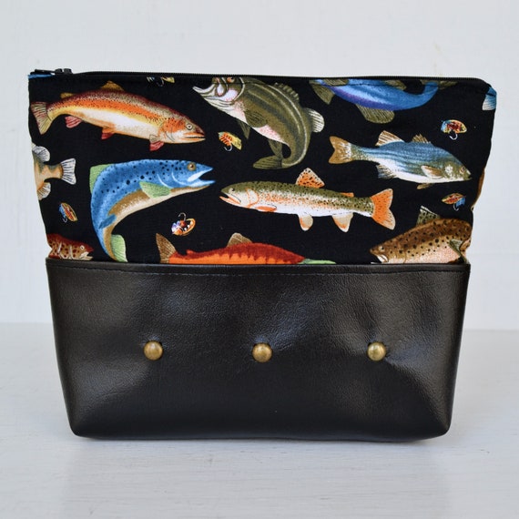 Fisherman's Great Catch Fabric Cosmetics or Shaving Bag Etsy