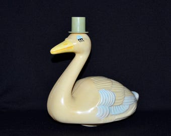Vintage Plastic Rocking Goose or Swan Toy with Hat