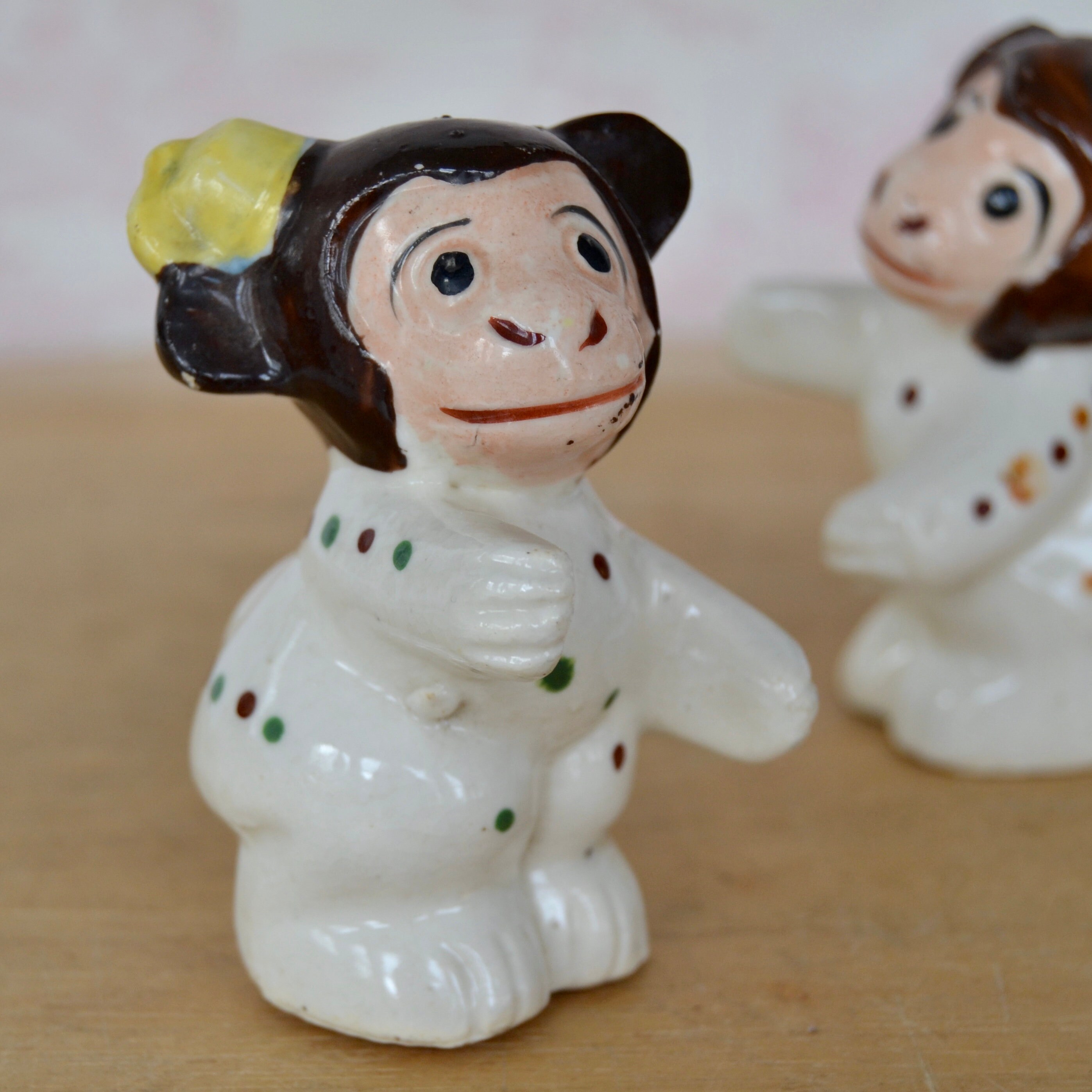 Vintage Hugging Monkey Salt and Pepper Shakers with Yellow and Etsy