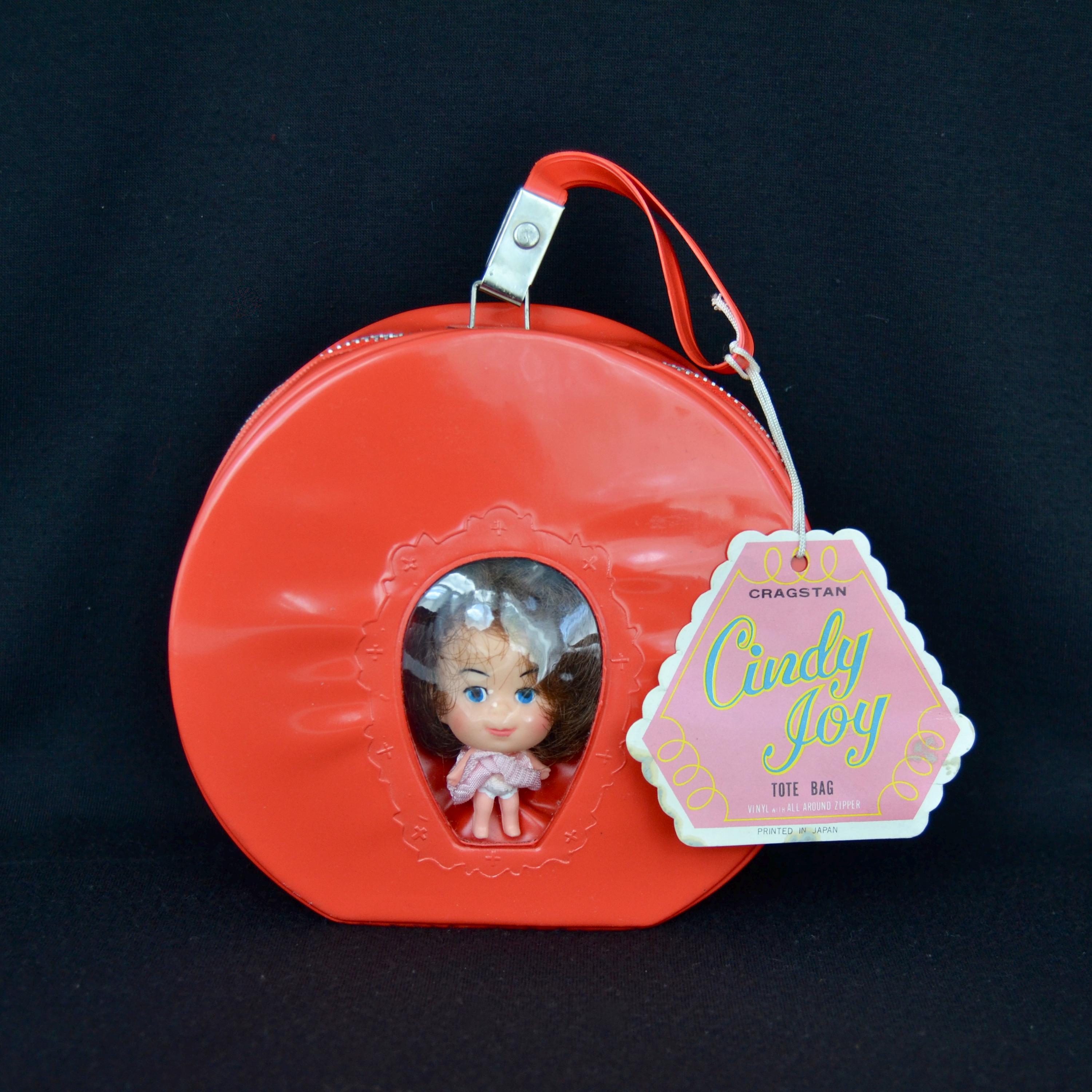 Vintage Cindy Joy Miniature Doll in Small Red Vinyl Bag Cragstan