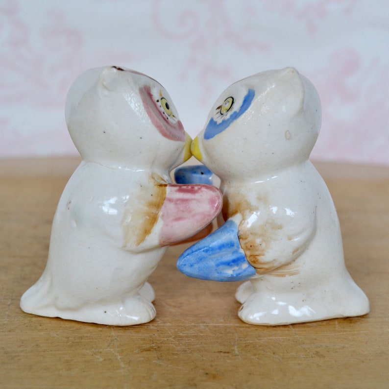 Vintage Hugging Owl Salt and Pepper Shakers Made in Japan Etsy