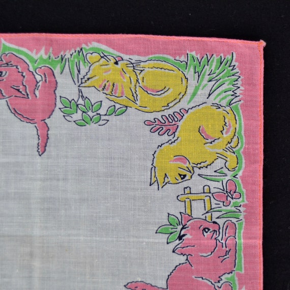 Vintage Child's Handkerchief with Yellow and Pink… - image 6
