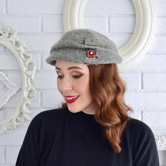 Vintage Gray Wool Hat Vintage Wide Brimmed Gray Wool Hat - Fabini NY - Etsy main image 2