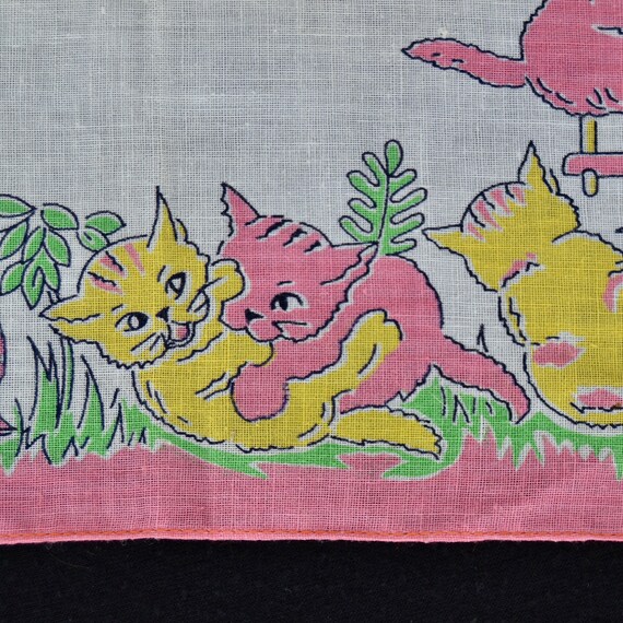 Vintage Child's Handkerchief with Yellow and Pink… - image 8