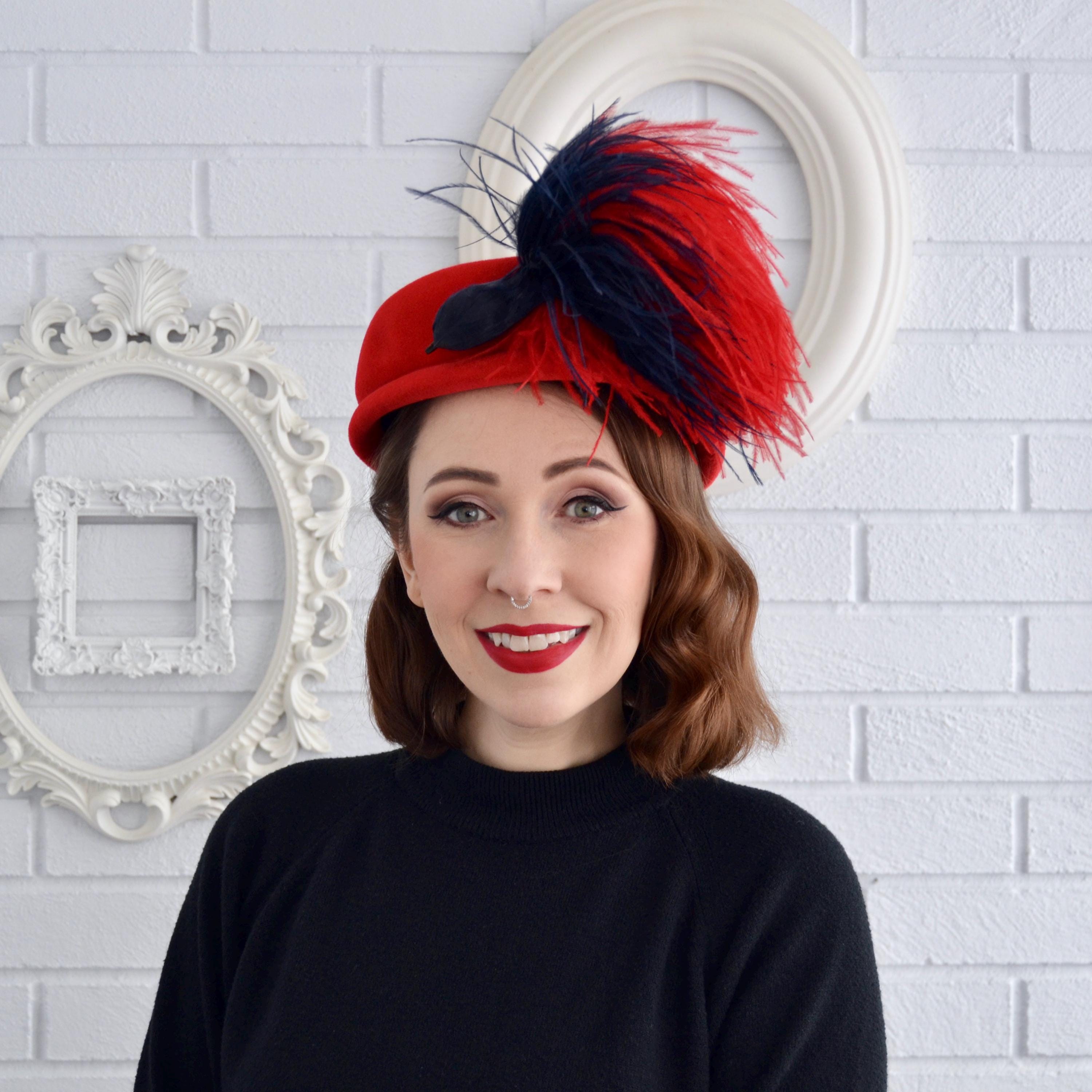 Vintage Designer Feather Hats - Etsy