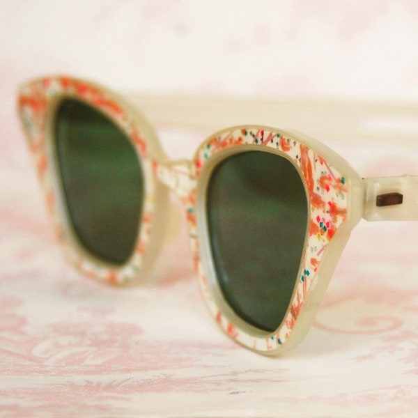 RESERVED Vintage 1950's Confetti Cat Eye Sunglasses