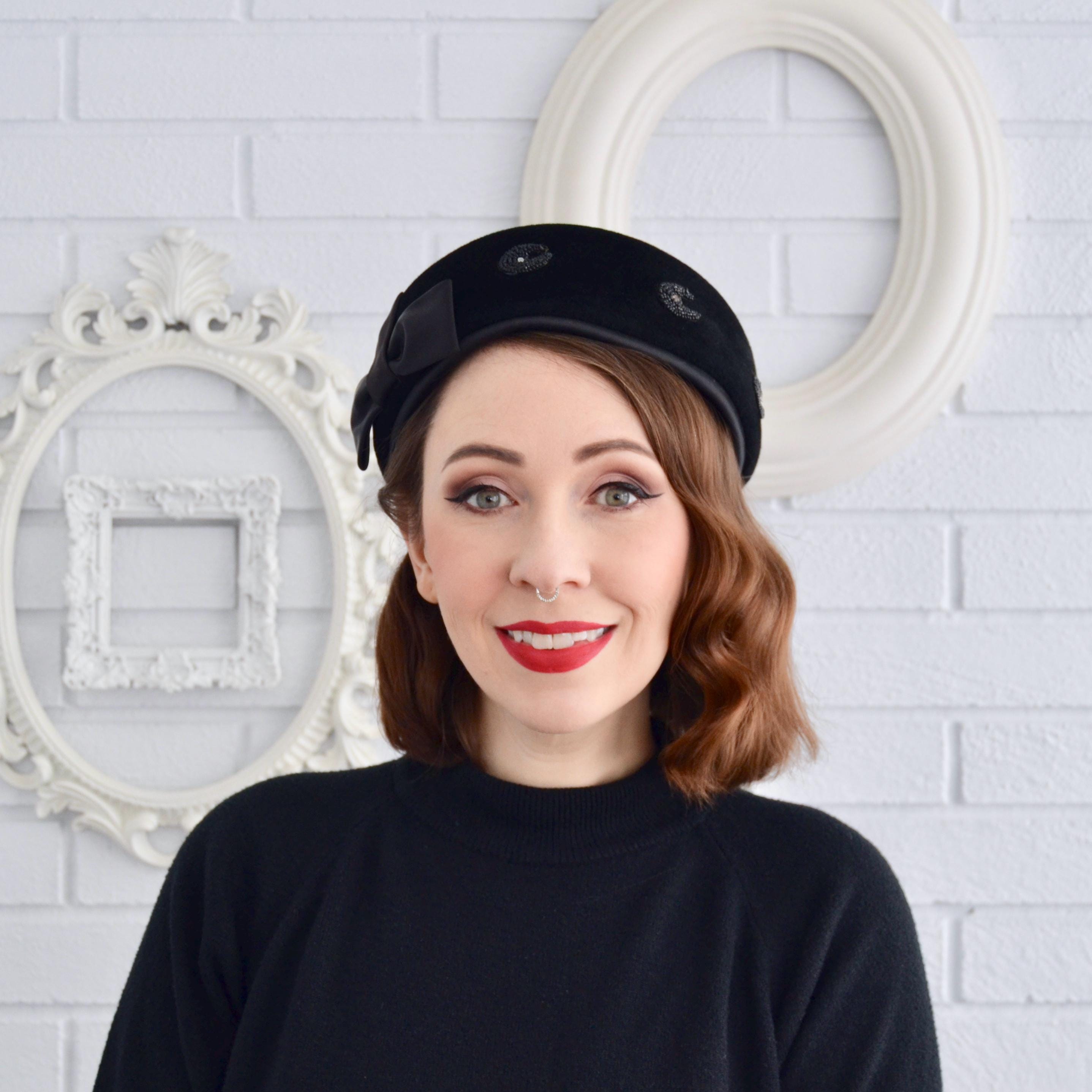 Small Black Cocktail Hat - Etsy display picture 2