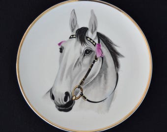 Vintage Horse Ceramic Wall Hanging Plate by Norcrest Japan