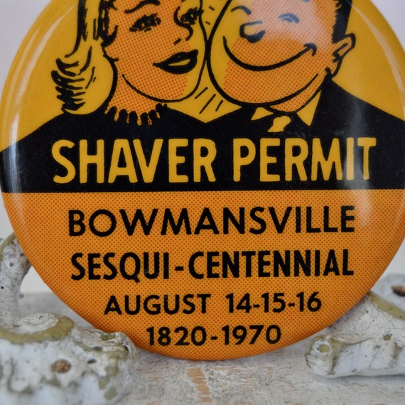 Vintage 1970 Shaver Permit Button Pin for the Ses… - image 4