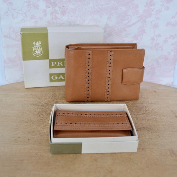 Vintage Wallet and Key Holder in Brown by Princess Gardner in Original Boxes