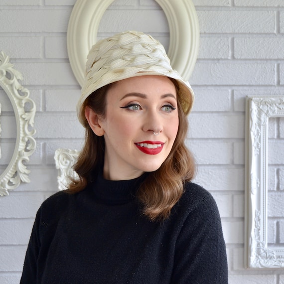1960s Vintage Mod Cream:Beige Vinyl Brim Hat Unbranded | Accessories | 96s Vintage Mod Creambeige Vinyl  main image 3