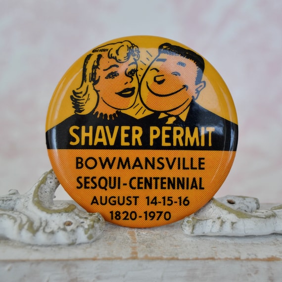 Vintage 1970 Shaver Permit Button Pin for the Ses… - image 2