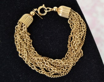 Vintage Bracelet with Multiple Gold-Tone Metal Chains by Sarah Coventry