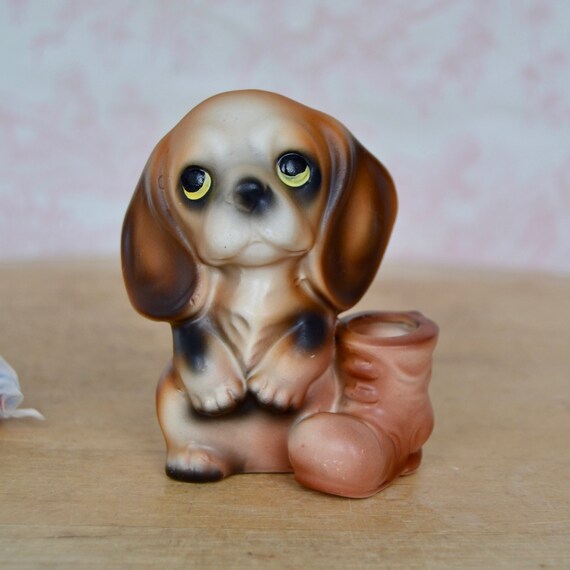 最新最全の of Holder Toothpick Vintage Beagle Marked Boot a With Dog アンティーク雑貨