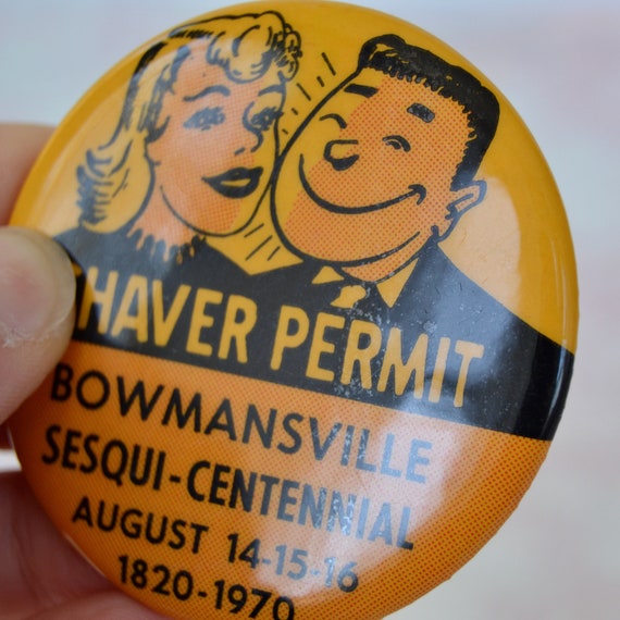 Vintage 1970 Shaver Permit Button Pin for the Ses… - image 7