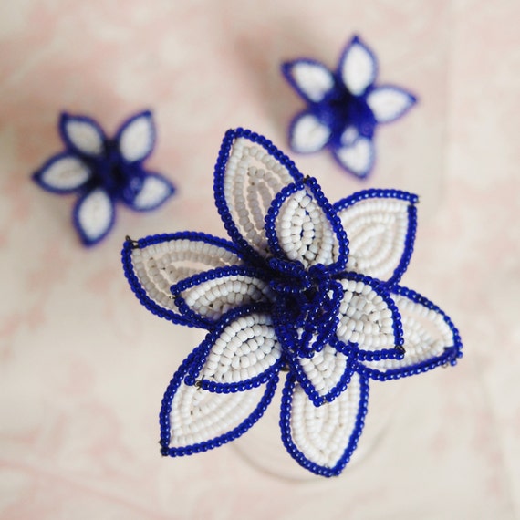 Vintage Brooch and Clip-On Earring Set Made of Sm… - image 8