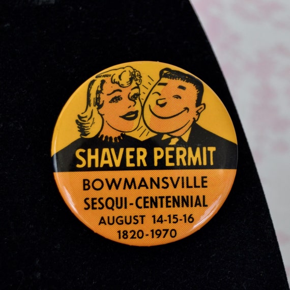 Vintage 1970 Shaver Permit Button Pin for the Ses… - image 1