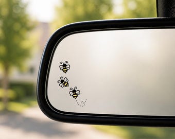 Autocollant abeille pour rétroviseur | Petit autocollant en vinyle style cottagecore pour vitre de voiture