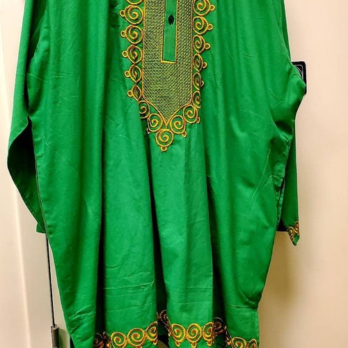 African Men Big & Tall shops Cotton 3/4 Sleeve 3pc Pantsuit.