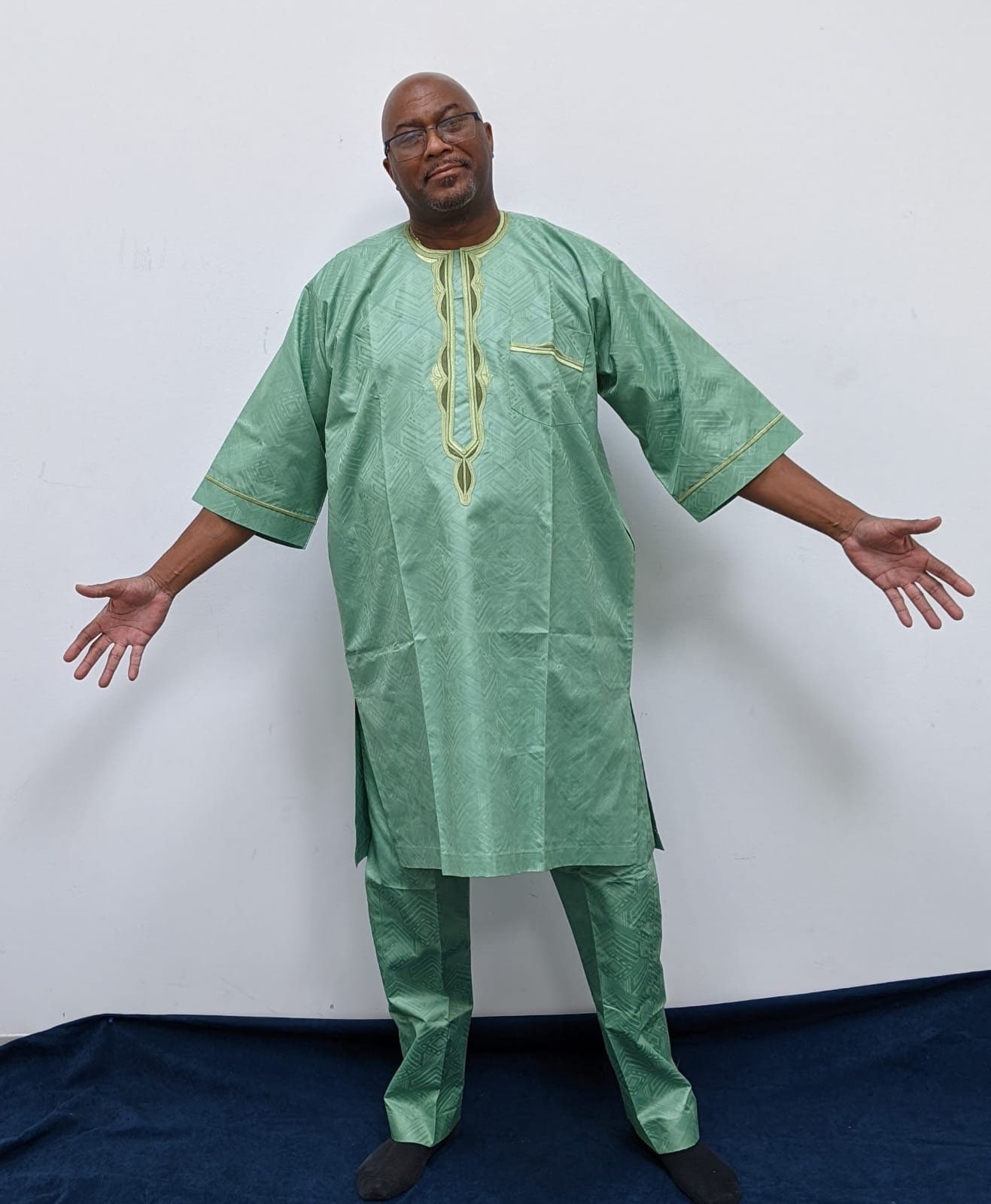 Big \u0026 Tall African Dashiki Brocade 2 Pc 