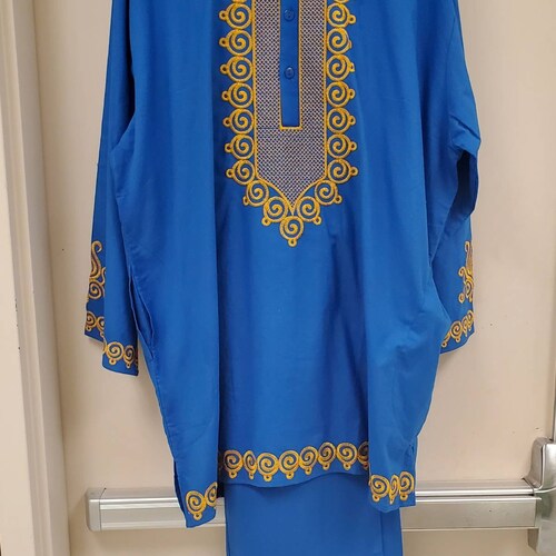 African Men Big & Tall shops Cotton 3/4 Sleeve 3pc Pantsuit.