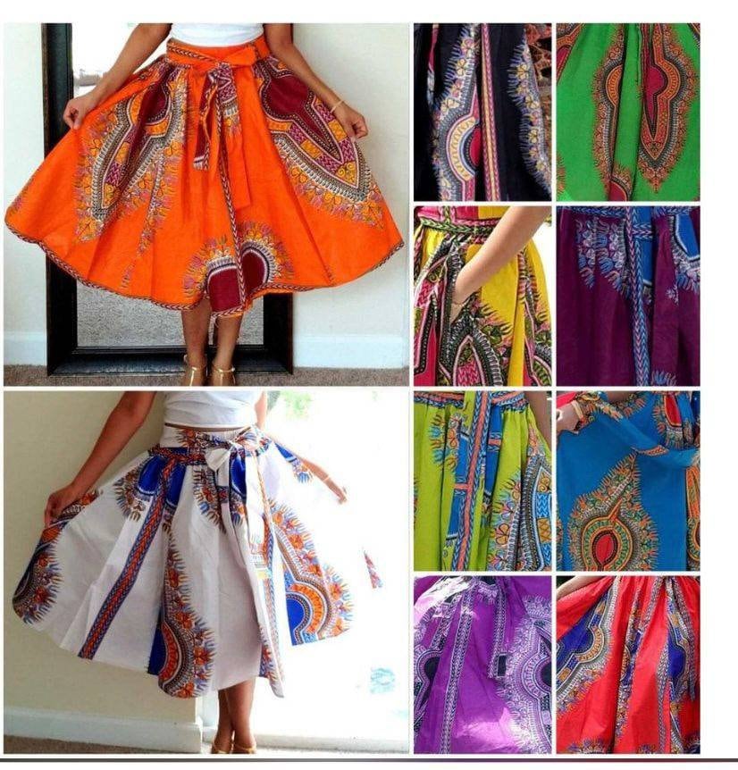 Cotton dashiki skirt cheap