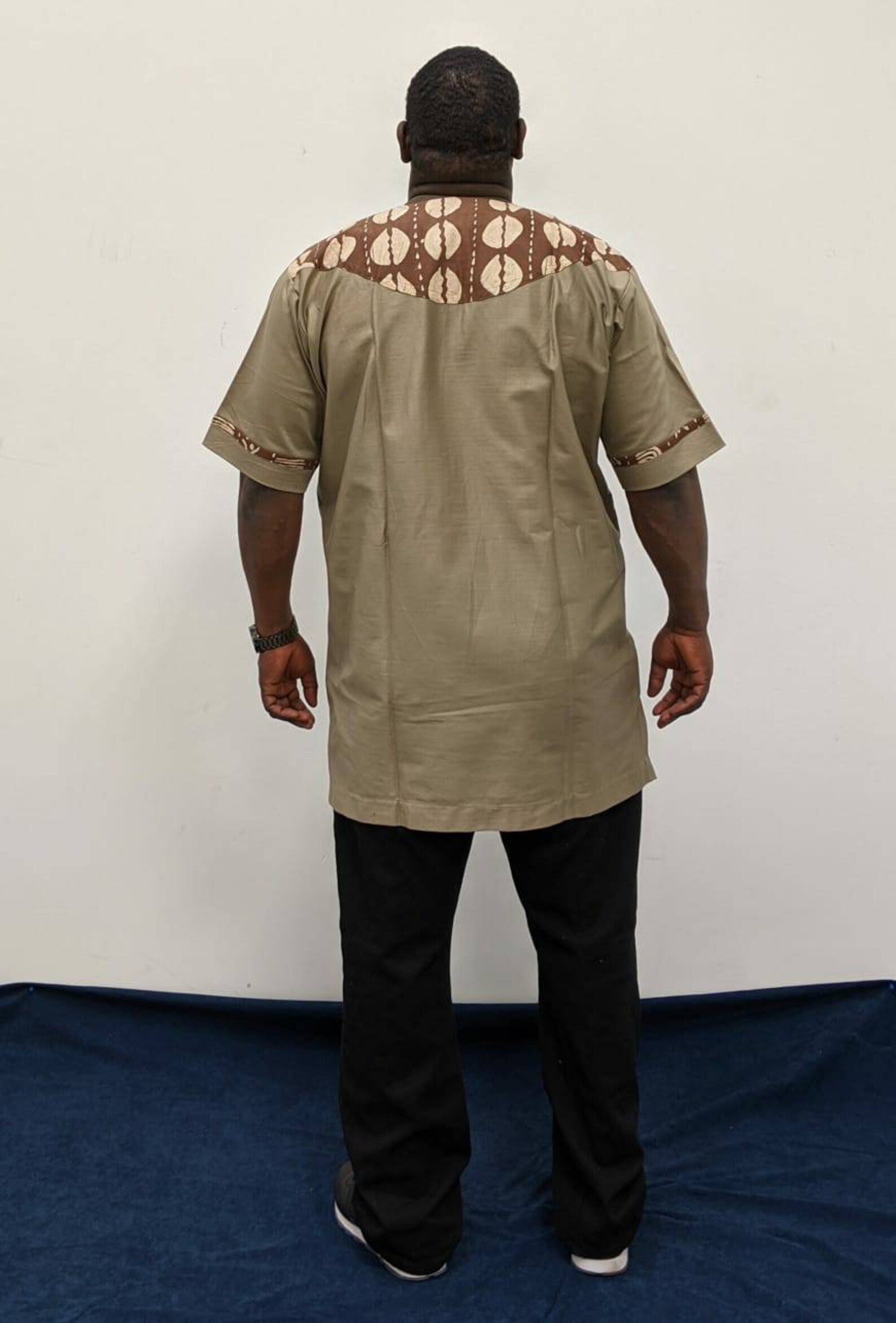 Big and Tall African Mens Khaki Dashiki Shirt. 58 4XL Etsy
