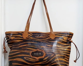 Animal Print Leather bag/Fur Leather Tote Hobo Handmade bags Purses