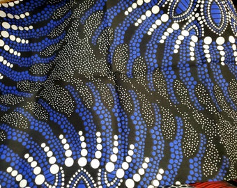 Blue Indigo African Print Fabric.
