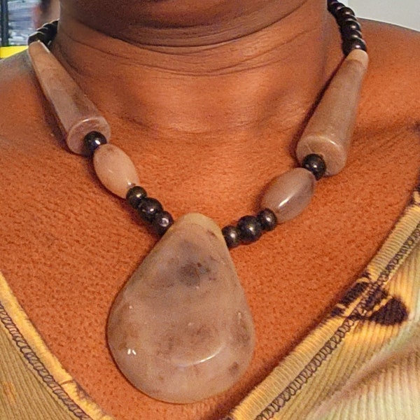 Recycled Horn Jewelry Set/Handcrafted Necklace/Kenya Jewelry/Christmas Gift.