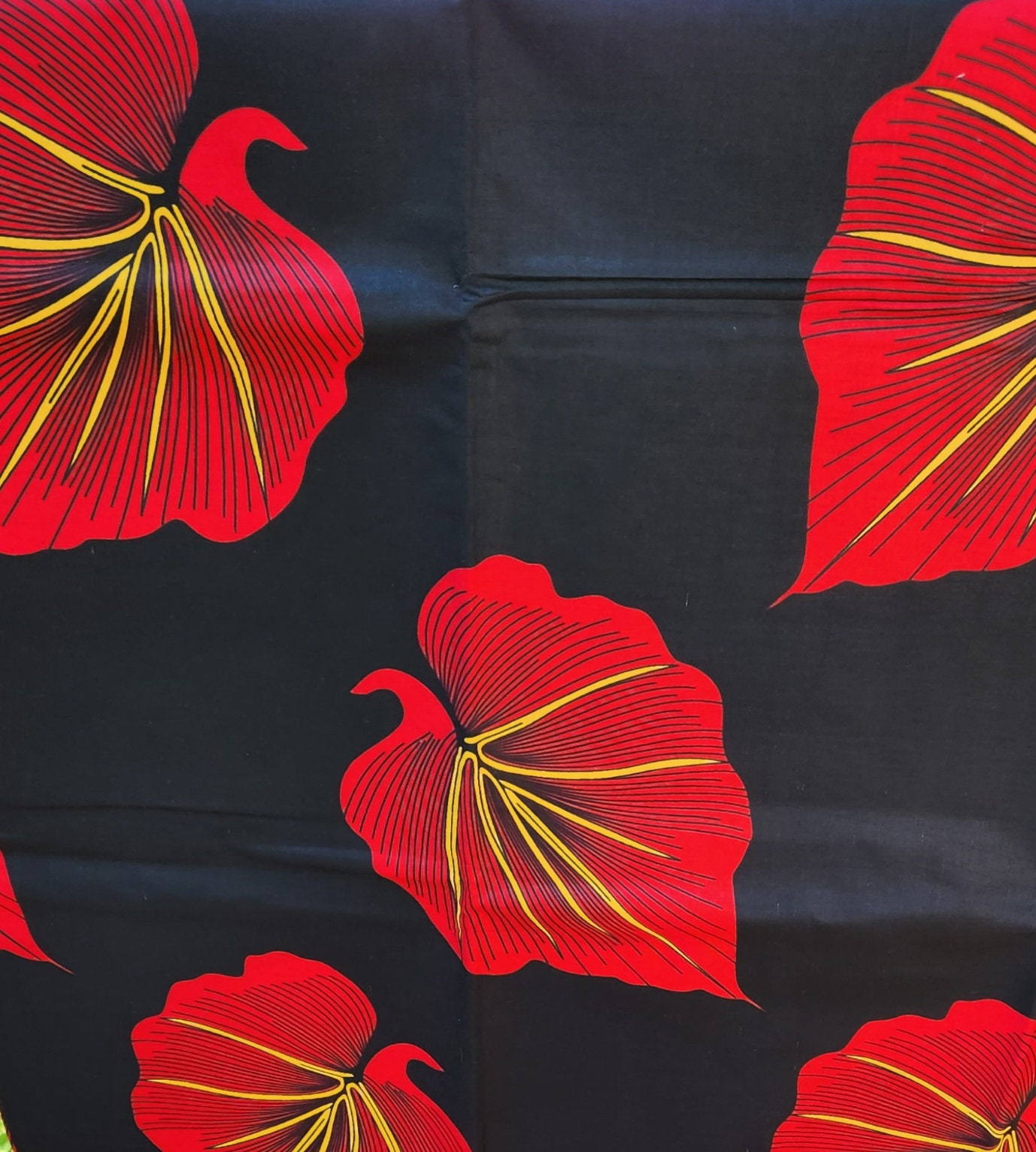 African Fabric High Quality 6 Yards 3 Yards Red Black Color Wax